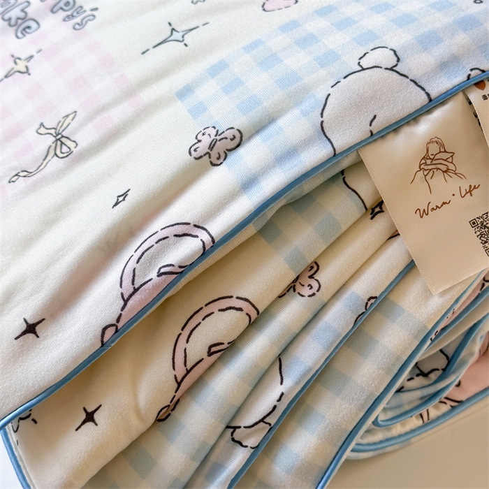 91家纺网 家纺一手货源 找家纺 暖生活 2026新款牛奶针织小清新大豆夏被 咩咩羊