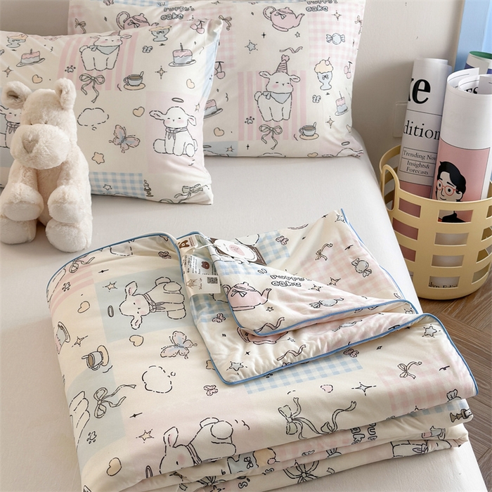 暖生活 2026新款牛奶针织小清新大豆夏被 咩咩羊