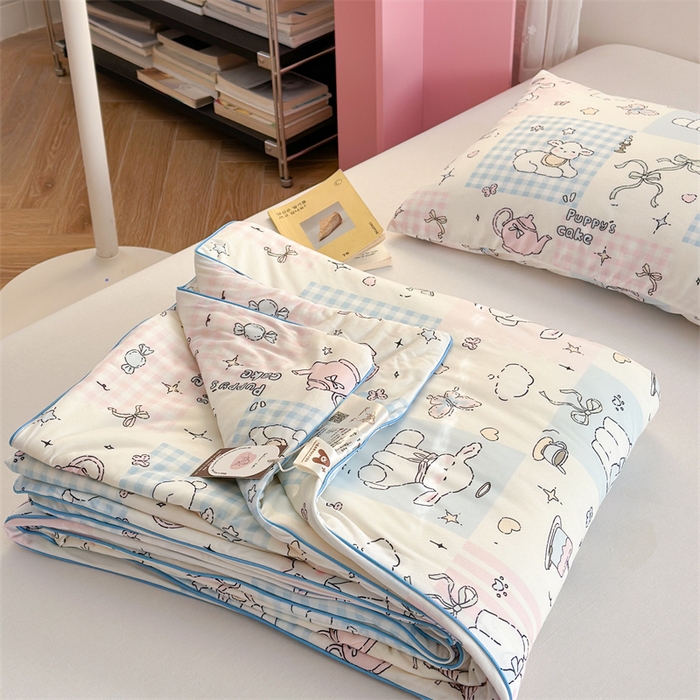 91家纺网 家纺一手货源 找家纺 暖生活 2026新款牛奶针织小清新大豆夏被 咩咩羊