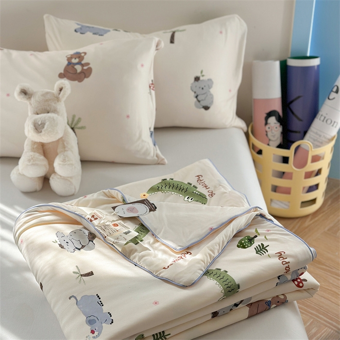 暖生活 2026新款牛奶针织小清新大豆夏被 森林宝贝