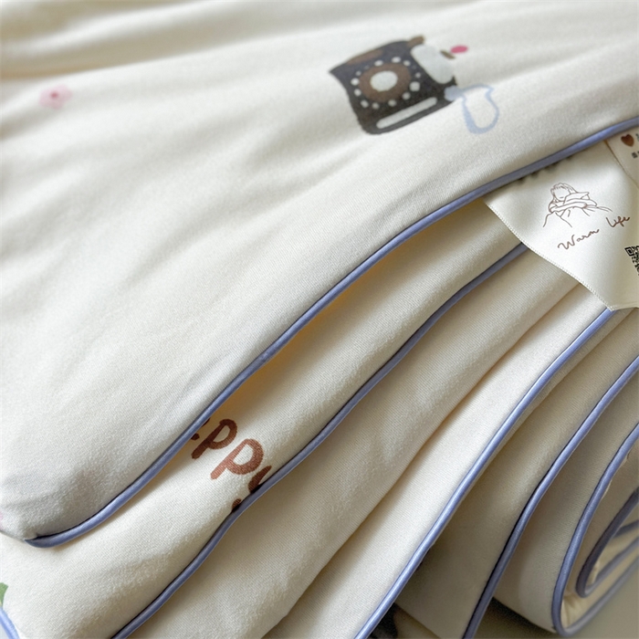 91家纺网 家纺一手货源 找家纺 暖生活 2026新款牛奶针织小清新大豆夏被 森林宝贝