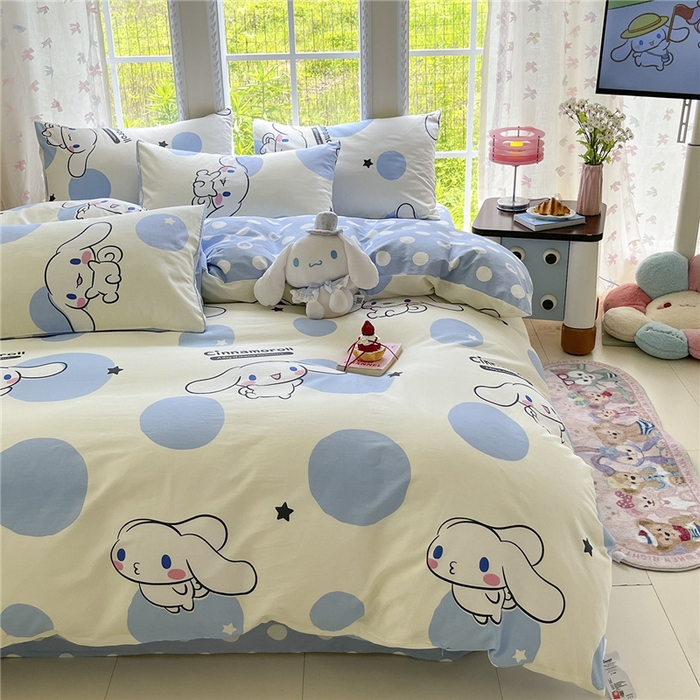 91家纺网 家纺一手货源 找家纺 （总）桃子家居 2026新款A类三丽鸥正版授权卡通数码印花混搭纯棉印花系列四件套