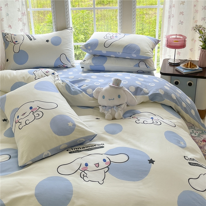 91家纺网 家纺一手货源 找家纺 （总）桃子家居 2026新款A类三丽鸥正版授权卡通数码印花混搭纯棉印花系列四件套