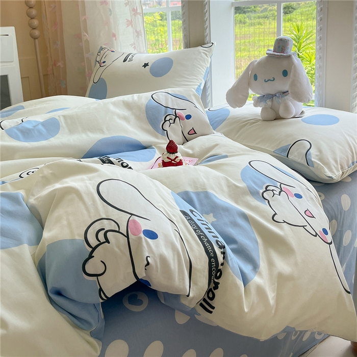 91家纺网 家纺一手货源 找家纺 （总）桃子家居 2026新款A类三丽鸥正版授权卡通数码印花混搭纯棉印花系列四件套