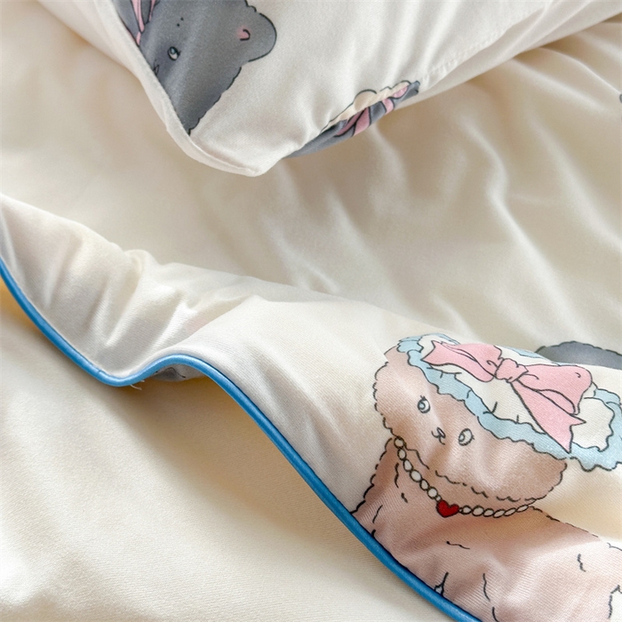 91家纺网 家纺一手货源 找家纺 暖生活 2026新款牛奶针织小清新大豆夏被 小奶猫