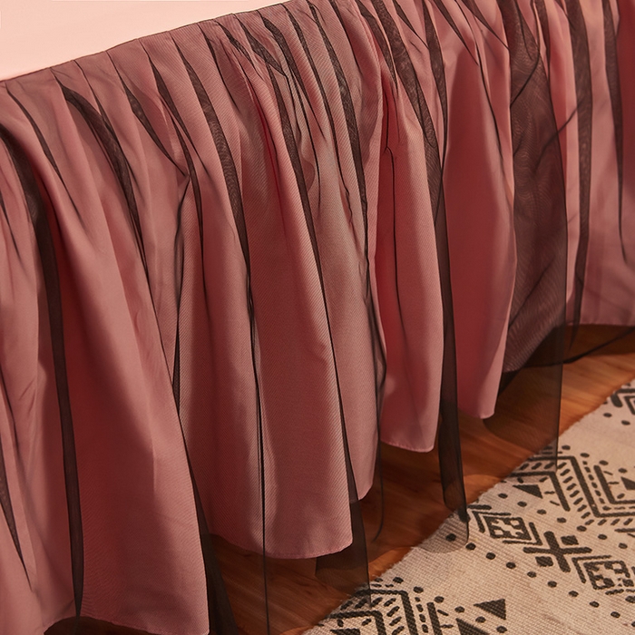 91家纺网 家纺一手货源 找家纺 （总）沐珩家纺 2026新款纯色磨毛床裙四件套-悦色系列