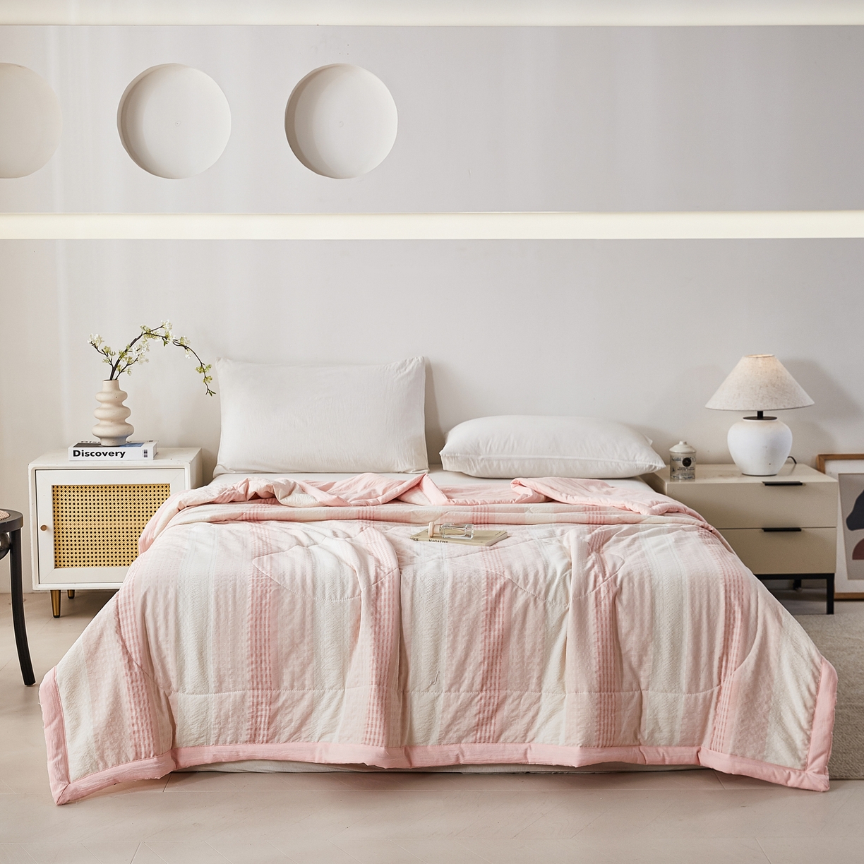 91家纺网 家纺一手货源 找家纺 心悦家纺  2025新款60S奥地利兰精天丝夏凉被空调被被芯 繁华-胭脂