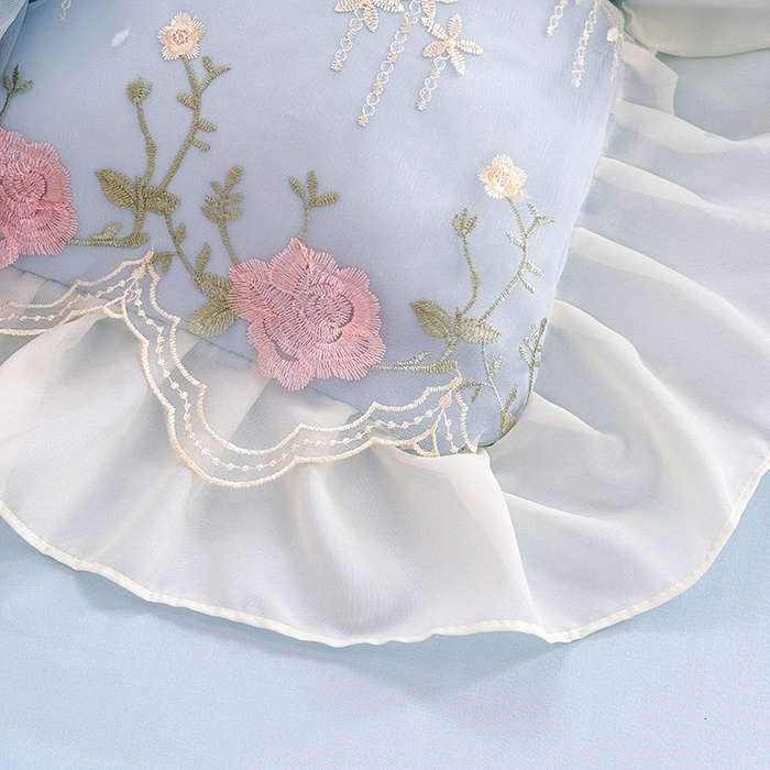 91家纺网 家纺一手货源 找家纺 苏米娜 2026春夏超柔水洗棉床裙款四件套-唯爱系列 唯爱-梦幻蓝