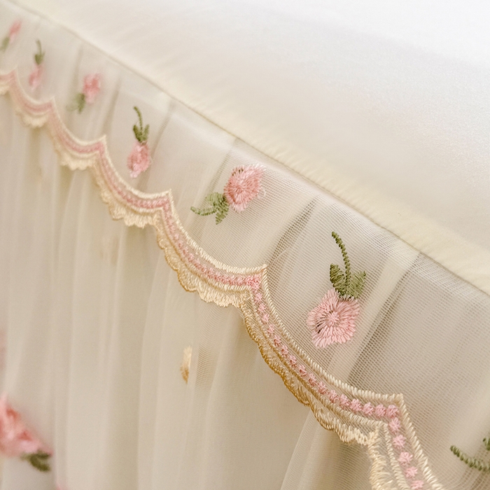 91家纺网 家纺一手货源 找家纺 苏米娜 2026春夏超柔水洗棉床裙款四件套-唯爱系列 唯爱-奶油白