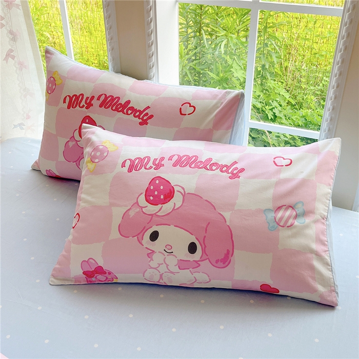 91家纺网 家纺一手货源 找家纺 桃子家居 2026新款A类三丽鸥正版授权卡通数码印花混搭纯棉印花系列四件套 棉三丽鸥-混搭魔法美乐蒂