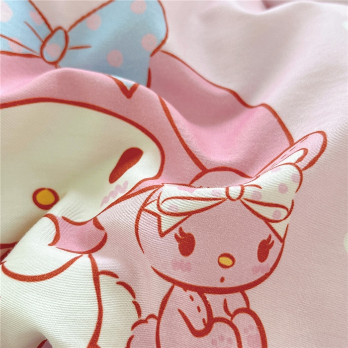 91家纺网 家纺一手货源 找家纺 桃子家居 2026新款A类三丽鸥正版授权卡通数码印花混搭纯棉印花系列四件套 棉三丽鸥-混搭魔法美乐蒂