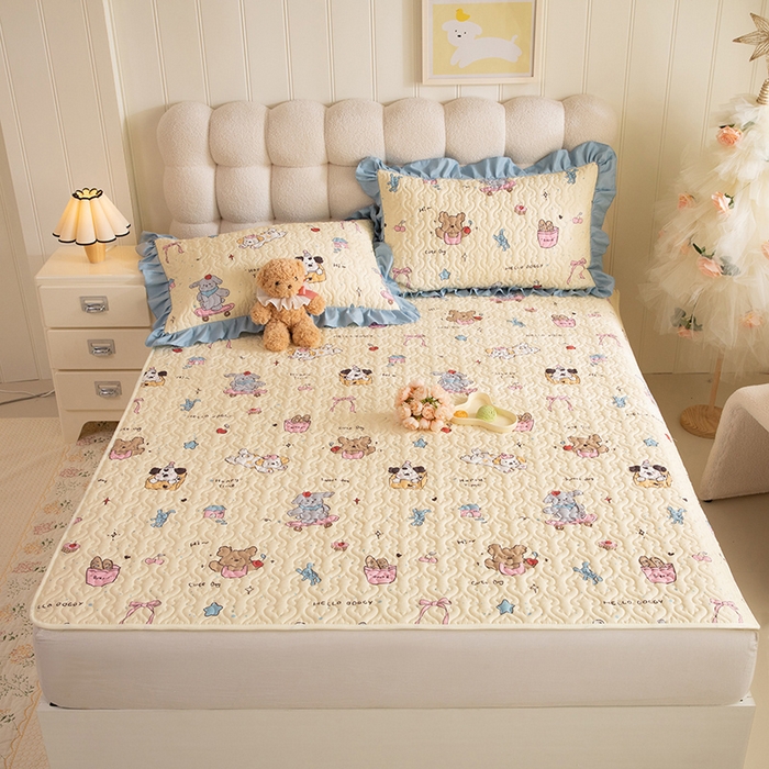 91家纺网 家纺一手货源 找家纺 （总）美达家纺 2026新款全棉夹棉床垫三件套系列