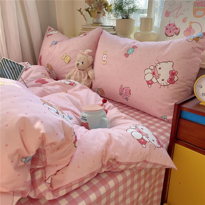 桃子家居 2026新款A类三丽鸥正版授权卡通数码印花混搭纯棉印花系列四件套 棉三丽鸥-美好小熊kt