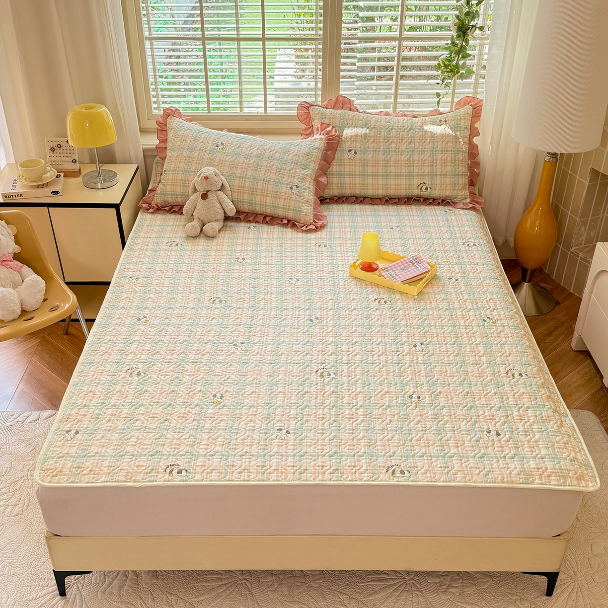 91家纺网 家纺一手货源 找家纺 （总）美达家纺 2026新款全棉夹棉床垫三件套系列