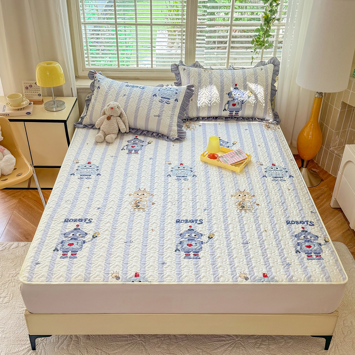 91家纺网 家纺一手货源 找家纺 （总）美达家纺 2026新款全棉夹棉床垫三件套系列