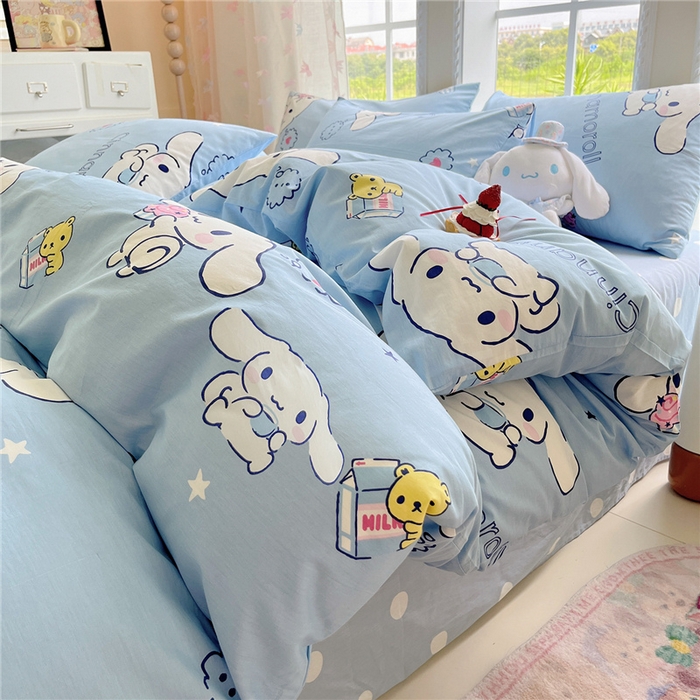 桃子家居 2026新款A类三丽鸥正版授权卡通数码印花混搭纯棉印花系列四件套 棉三丽鸥-牛奶玉桂狗
