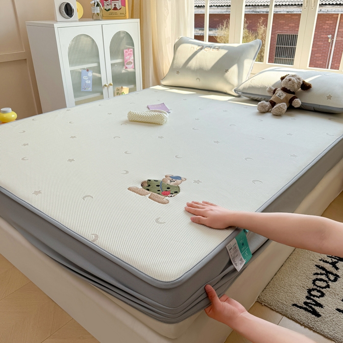 凯罗 2026凯罗新款卡通印加绣花小红书爆款凉豆豆绣花床笠可水洗床笠款 呆酱熊