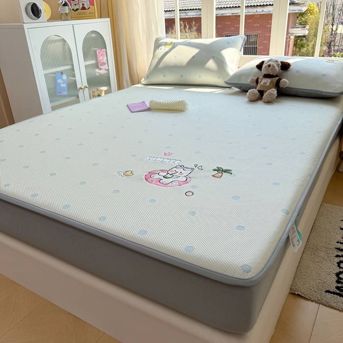 91家纺网 家纺一手货源 找家纺 凯罗 2026凯罗新款卡通印加绣花小红书爆款凉豆豆绣花床笠可水洗床笠款 夏日派对