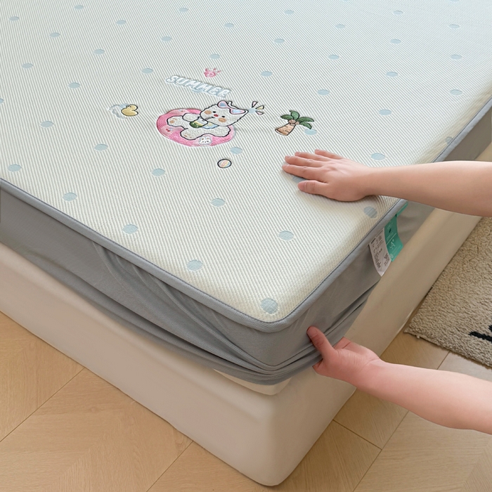 91家纺网 家纺一手货源 找家纺 凯罗 2026凯罗新款卡通印加绣花小红书爆款凉豆豆绣花床笠可水洗床笠款 夏日派对