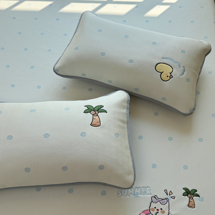 91家纺网 家纺一手货源 找家纺 凯罗 2026凯罗新款卡通印加绣花小红书爆款凉豆豆绣花床笠可水洗床笠款 夏日派对