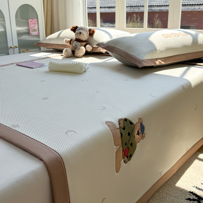 91家纺网 家纺一手货源 找家纺 （总）凯罗 2026凯罗新款卡通印加绣花小红书爆款凉豆豆绣花床席可水洗床席款