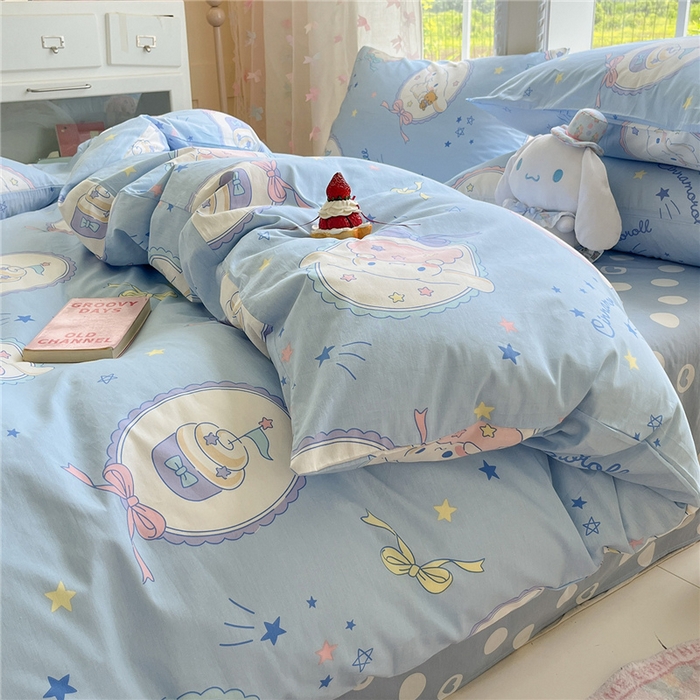 91家纺网 家纺一手货源 找家纺 桃子家居 2026新款A类三丽鸥正版授权卡通数码印花混搭纯棉印花系列四件套 棉三丽鸥-玉桂狗