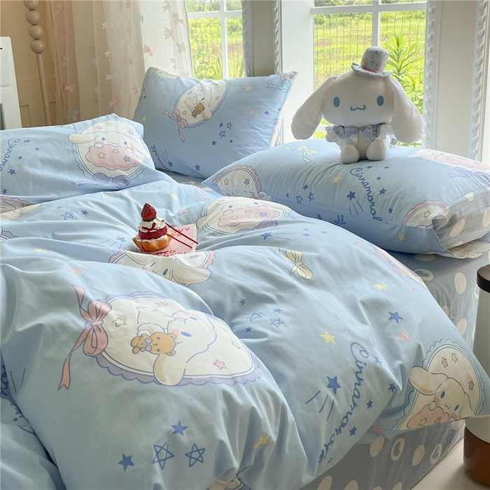 91家纺网 家纺一手货源 找家纺 桃子家居 2026新款A类三丽鸥正版授权卡通数码印花混搭纯棉印花系列四件套 棉三丽鸥-玉桂狗