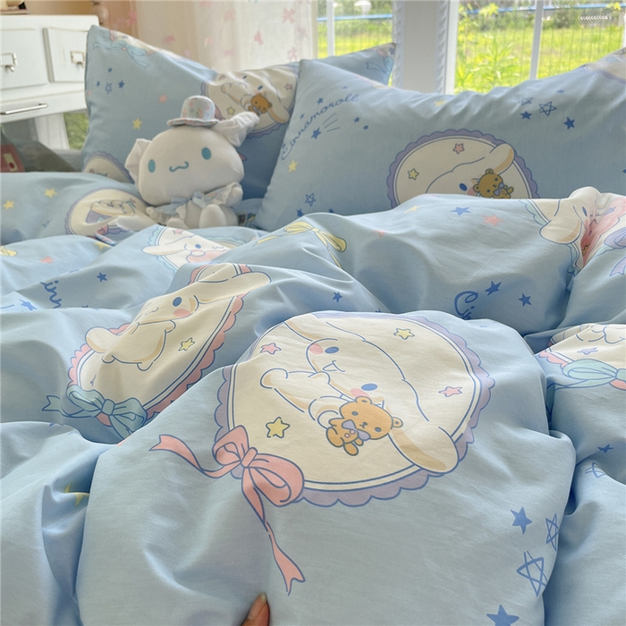 91家纺网 家纺一手货源 找家纺 桃子家居 2026新款A类三丽鸥正版授权卡通数码印花混搭纯棉印花系列四件套 棉三丽鸥-玉桂狗