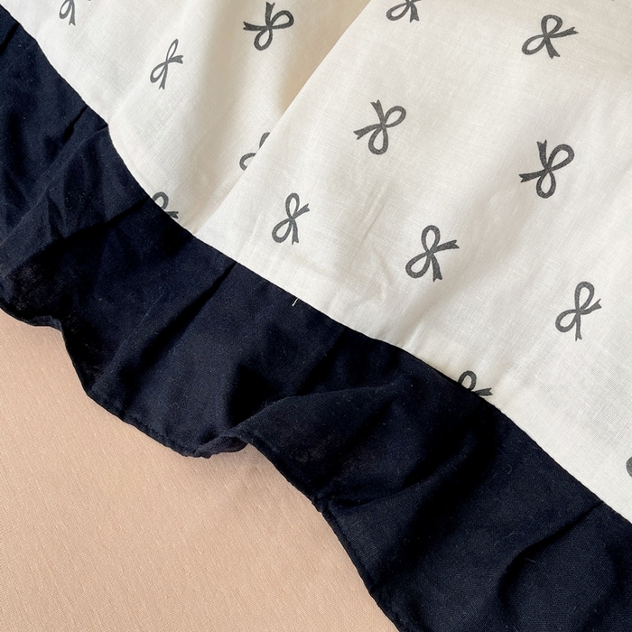 91家纺网 家纺一手货源 找家纺 蜜柚 2026新款全棉双层纱黑色花边复古赫本风四件套 少女心事