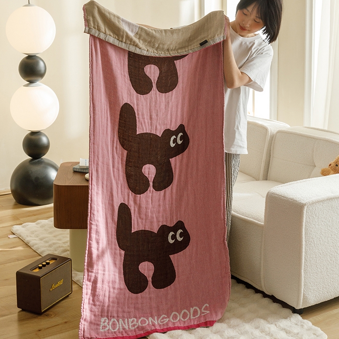 91家纺网 家纺一手货源 找家纺 （总）沐珩家纺 2026新款全棉纯棉四层纱布浴巾沙发巾加大尺寸多功能毛巾毯