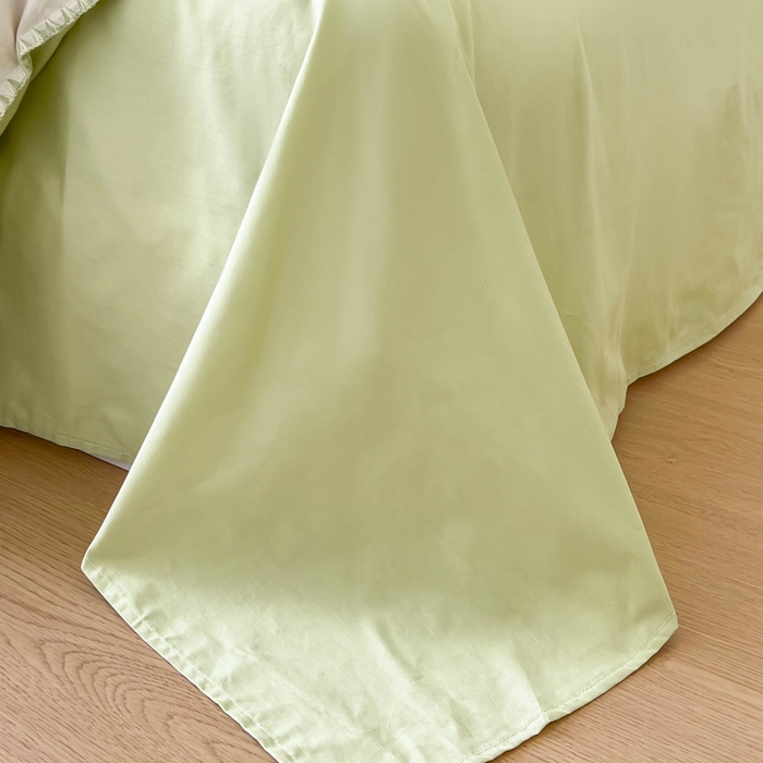 91家纺网 家纺一手货源 找家纺 蜜柚 2026新款全棉贝壳边小清新刺绣花四件套 幸福树-绿