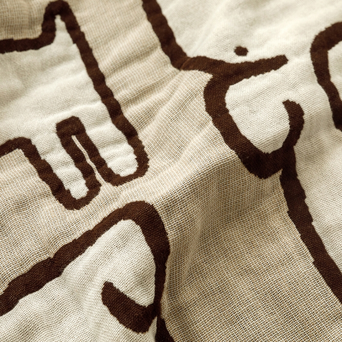 91家纺网 家纺一手货源 找家纺 沐珩家纺 2026新款全棉纯棉四层纱布浴巾沙发巾加大尺寸多功能毛巾毯 大鼻狗