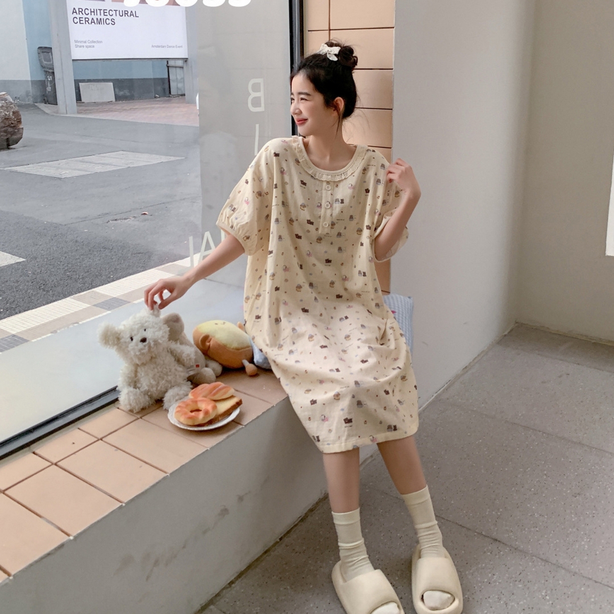 91家纺网 家纺一手货源 找家纺 妍景家居生活馆 2026新款春日特辑家居裙 黄色