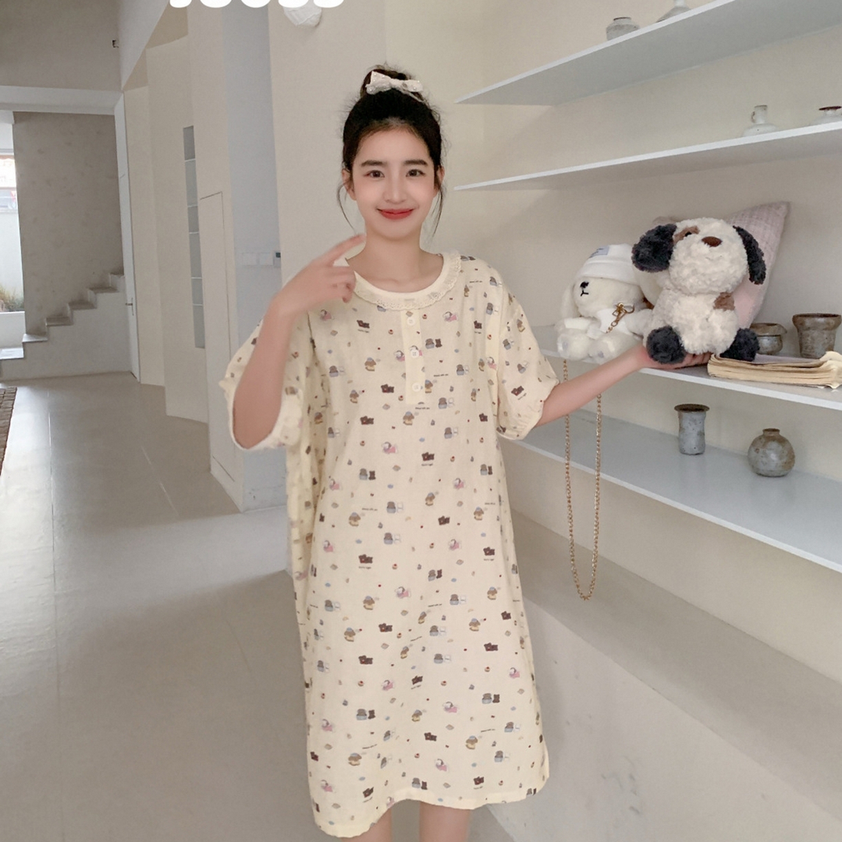 91家纺网 家纺一手货源 找家纺 妍景家居生活馆 2026新款春日特辑家居裙 黄色