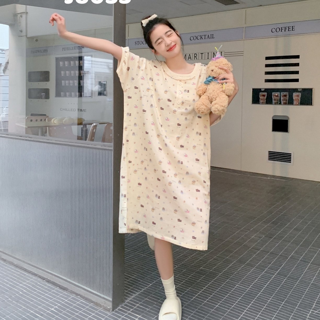 91家纺网 家纺一手货源 找家纺 妍景家居生活馆 2026新款春日特辑家居裙 黄色