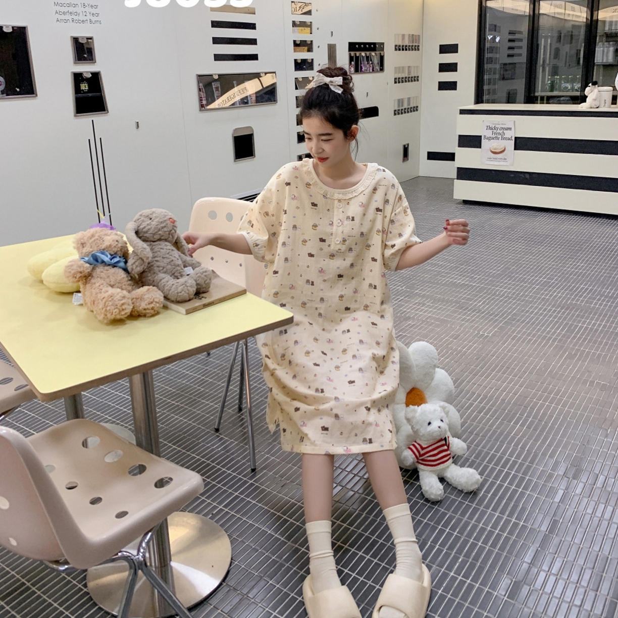 91家纺网 家纺一手货源 找家纺 妍景家居生活馆 2026新款春日特辑家居裙 黄色