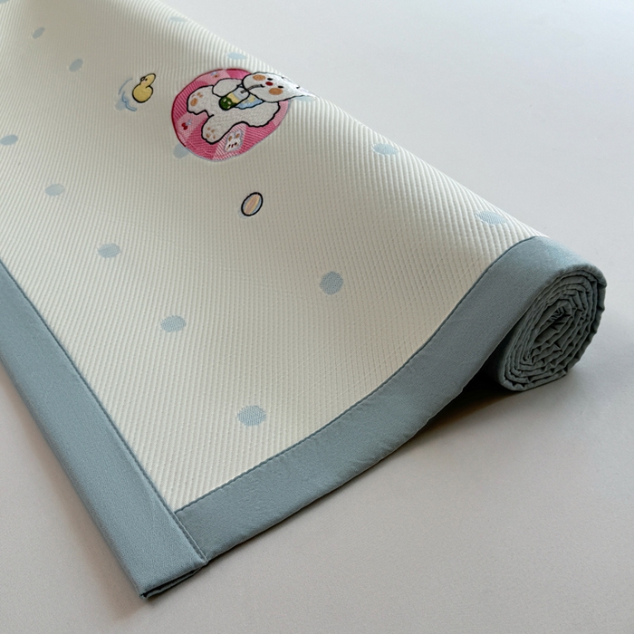 91家纺网 家纺一手货源 找家纺 凯罗 2026凯罗新款卡通印加绣花小红书爆款凉豆豆绣花床席可水洗床席款 夏日派对