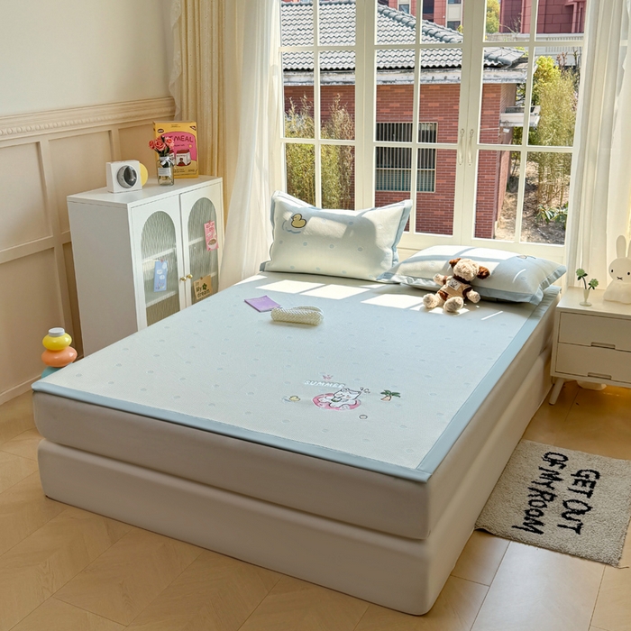 91家纺网 家纺一手货源 找家纺 凯罗 2026凯罗新款卡通印加绣花小红书爆款凉豆豆绣花床席可水洗床席款 夏日派对