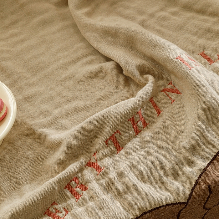 91家纺网 家纺一手货源 找家纺 沐珩家纺 2026新款全棉纯棉四层纱布浴巾沙发巾加大尺寸多功能毛巾毯 菲菲狗