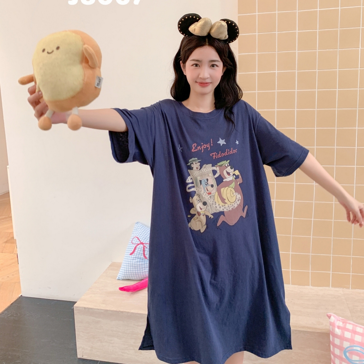 妍景家居生活馆 2026新款丹麦夏日懒人裙 藏蓝