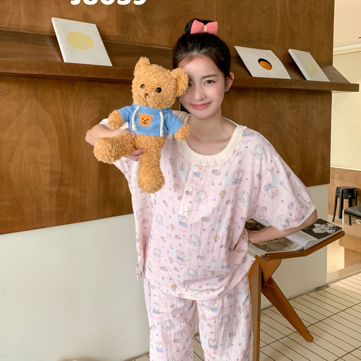 91家纺网 家纺一手货源 找家纺 妍景家居生活馆 2026新款甜蜜星愿套装 粉色