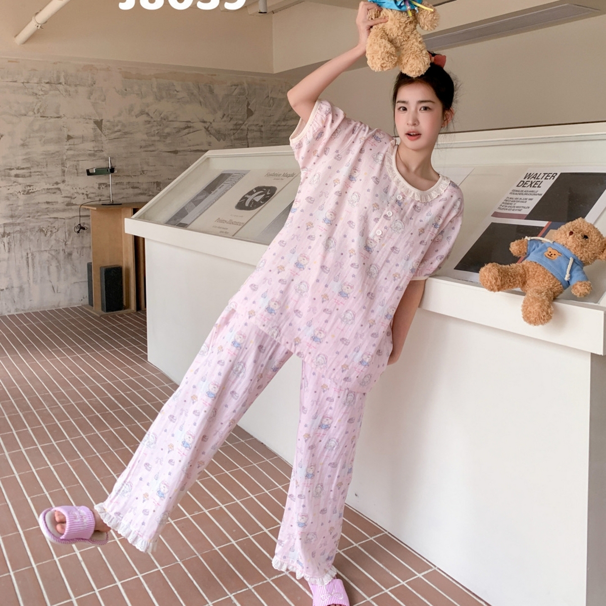 91家纺网 家纺一手货源 找家纺 妍景家居生活馆 2026新款甜蜜星愿套装 粉色