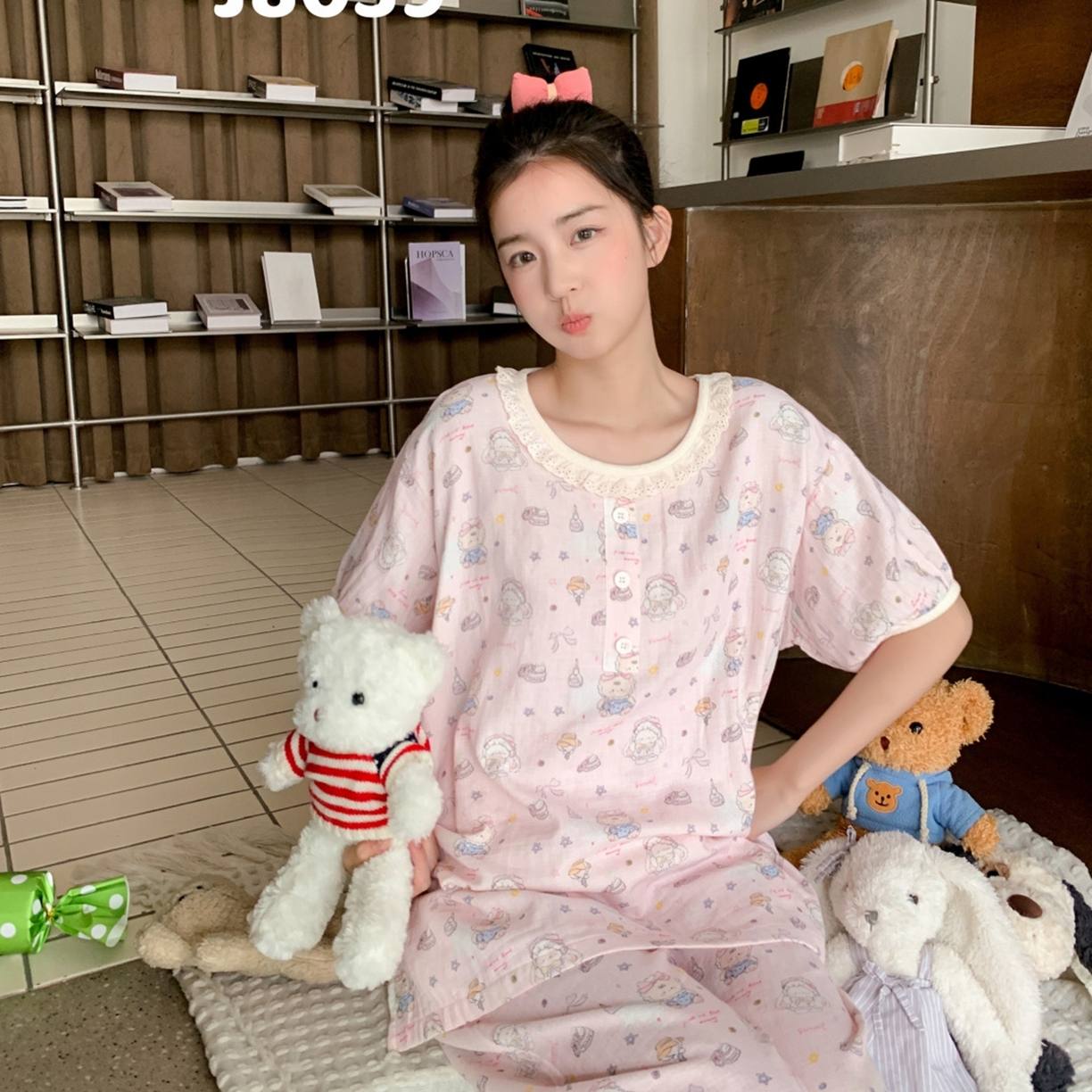 91家纺网 家纺一手货源 找家纺 妍景家居生活馆 2026新款甜蜜星愿套装 粉色