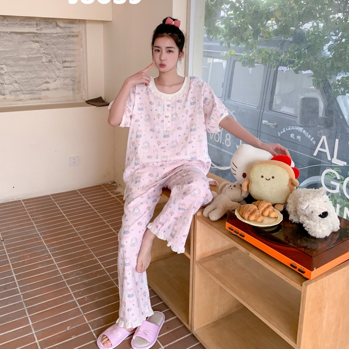 91家纺网 家纺一手货源 找家纺 妍景家居生活馆 2026新款甜蜜星愿套装 粉色