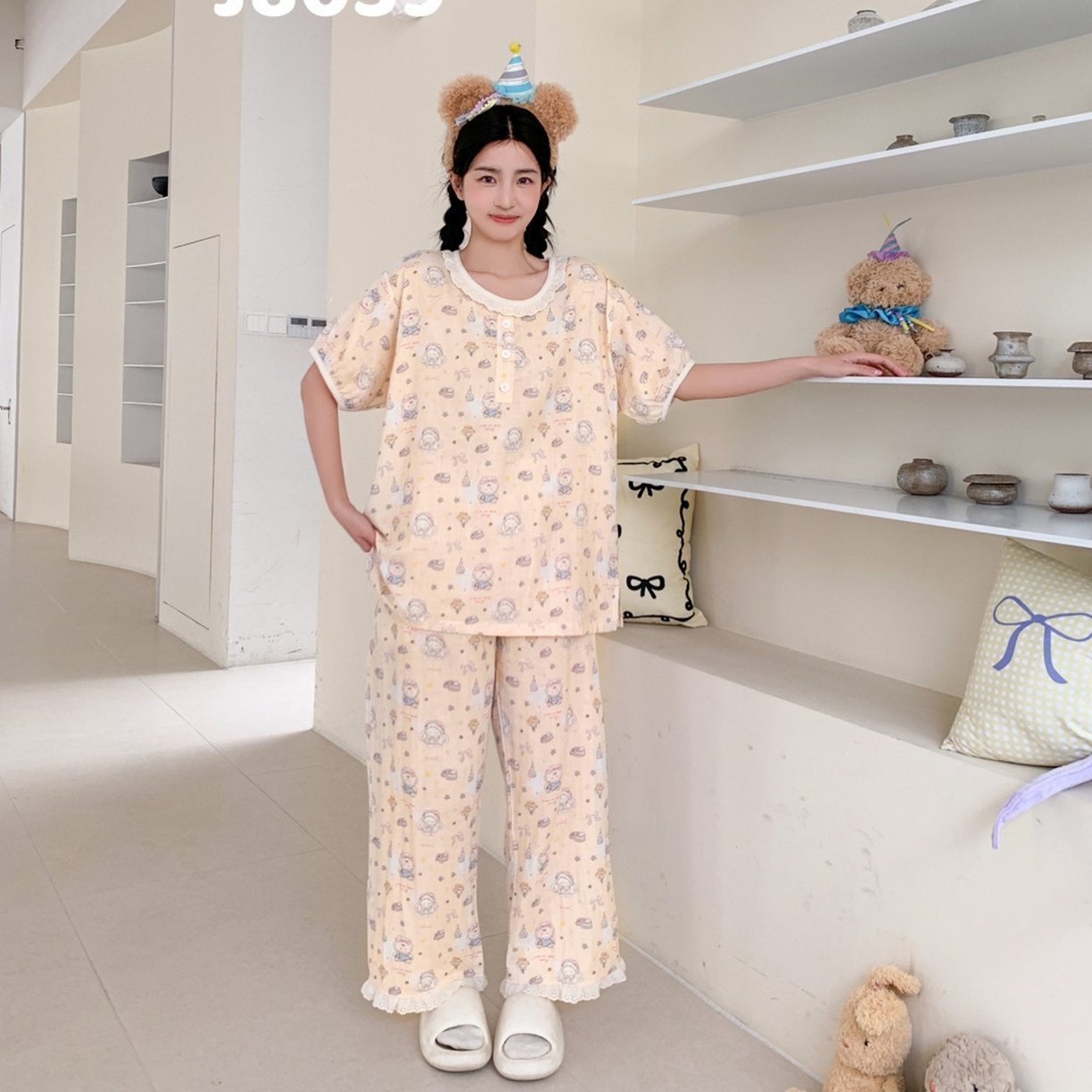 91家纺网 家纺一手货源 找家纺 妍景家居生活馆 2026新款甜蜜星愿套装 黄色