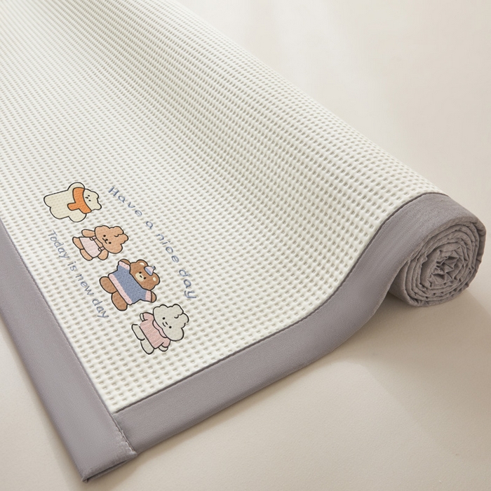 91家纺网 家纺一手货源 找家纺 （总）凯罗 2026新款卡通绣花小红书爆款凉豆豆绣花床席可水洗床席凉席席子