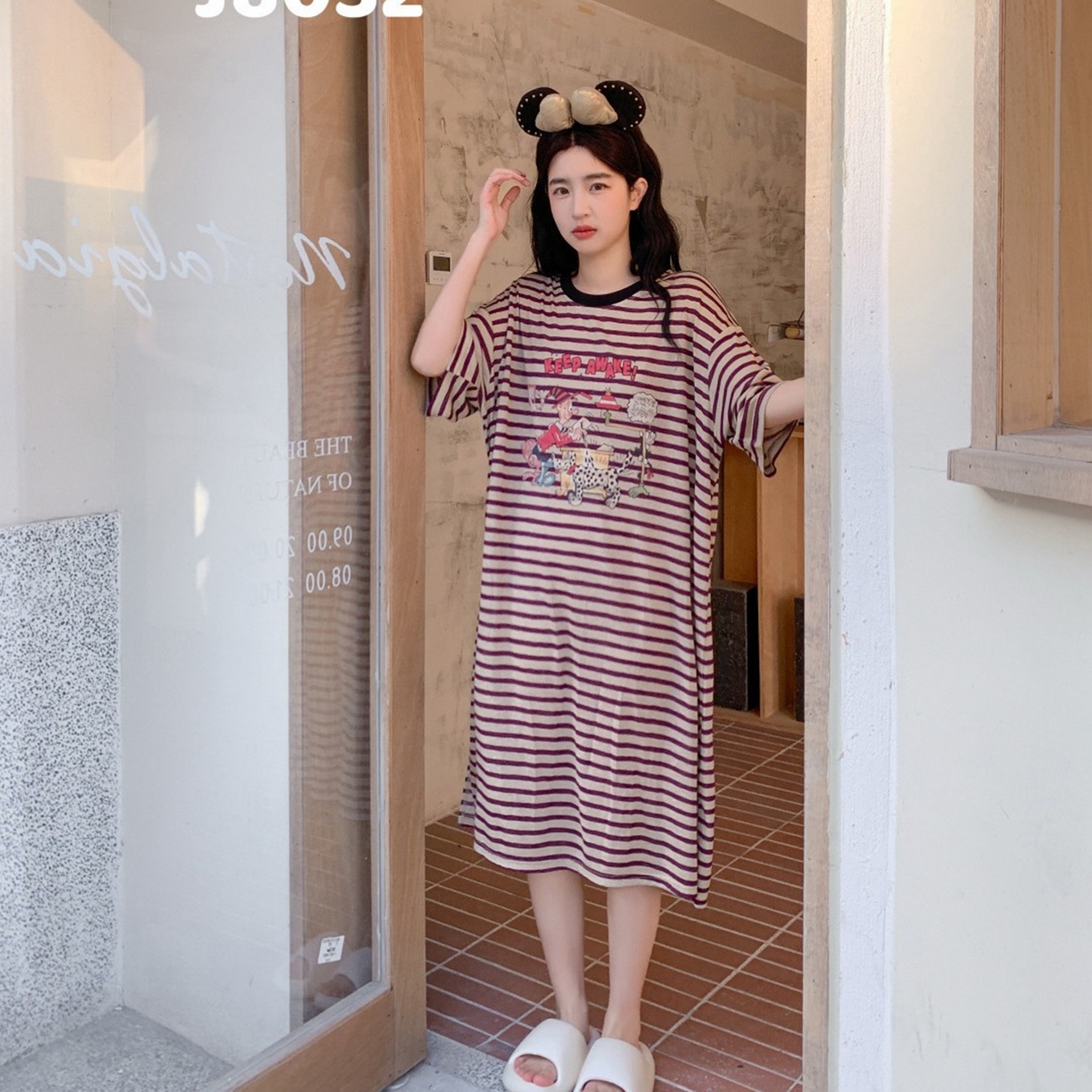 91家纺网 家纺一手货源 找家纺 妍景家居生活馆 2026新款午后原野懒人裙 紫色条