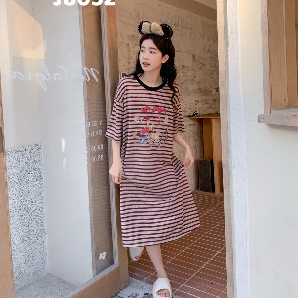 91家纺网 家纺一手货源 找家纺 妍景家居生活馆 2026新款午后原野懒人裙 紫色条