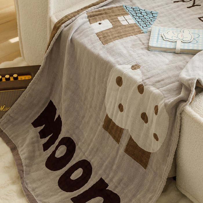 91家纺网 家纺一手货源 找家纺 沐珩家纺 2026新款全棉纯棉四层纱布浴巾沙发巾加大尺寸多功能毛巾毯 童话里