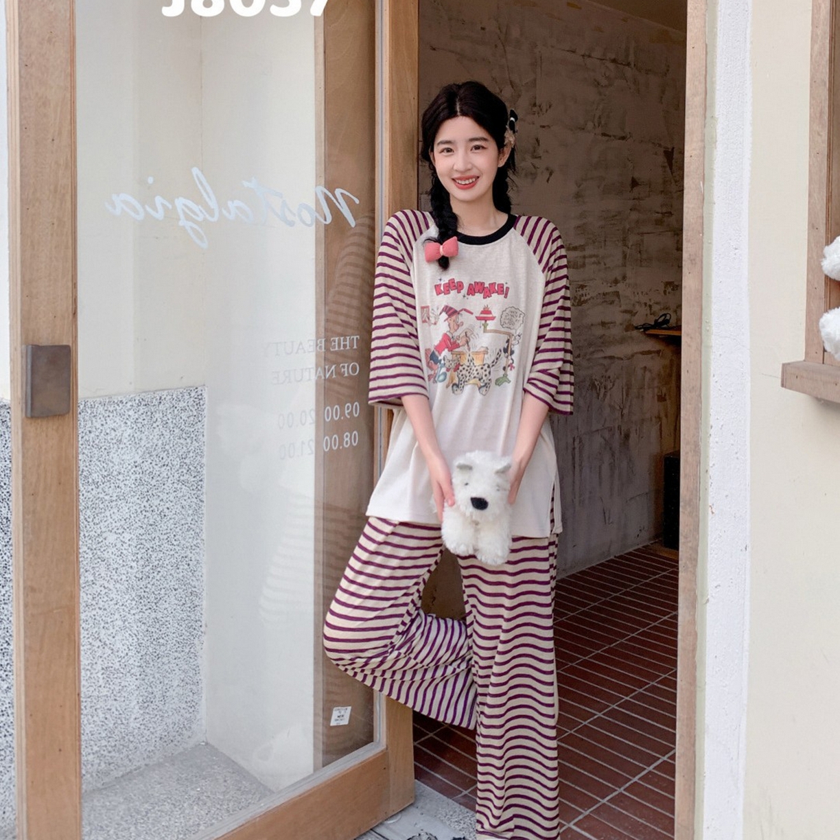 91家纺网 家纺一手货源 找家纺 妍景家居生活馆 2026新款午后原野套装 紫色条